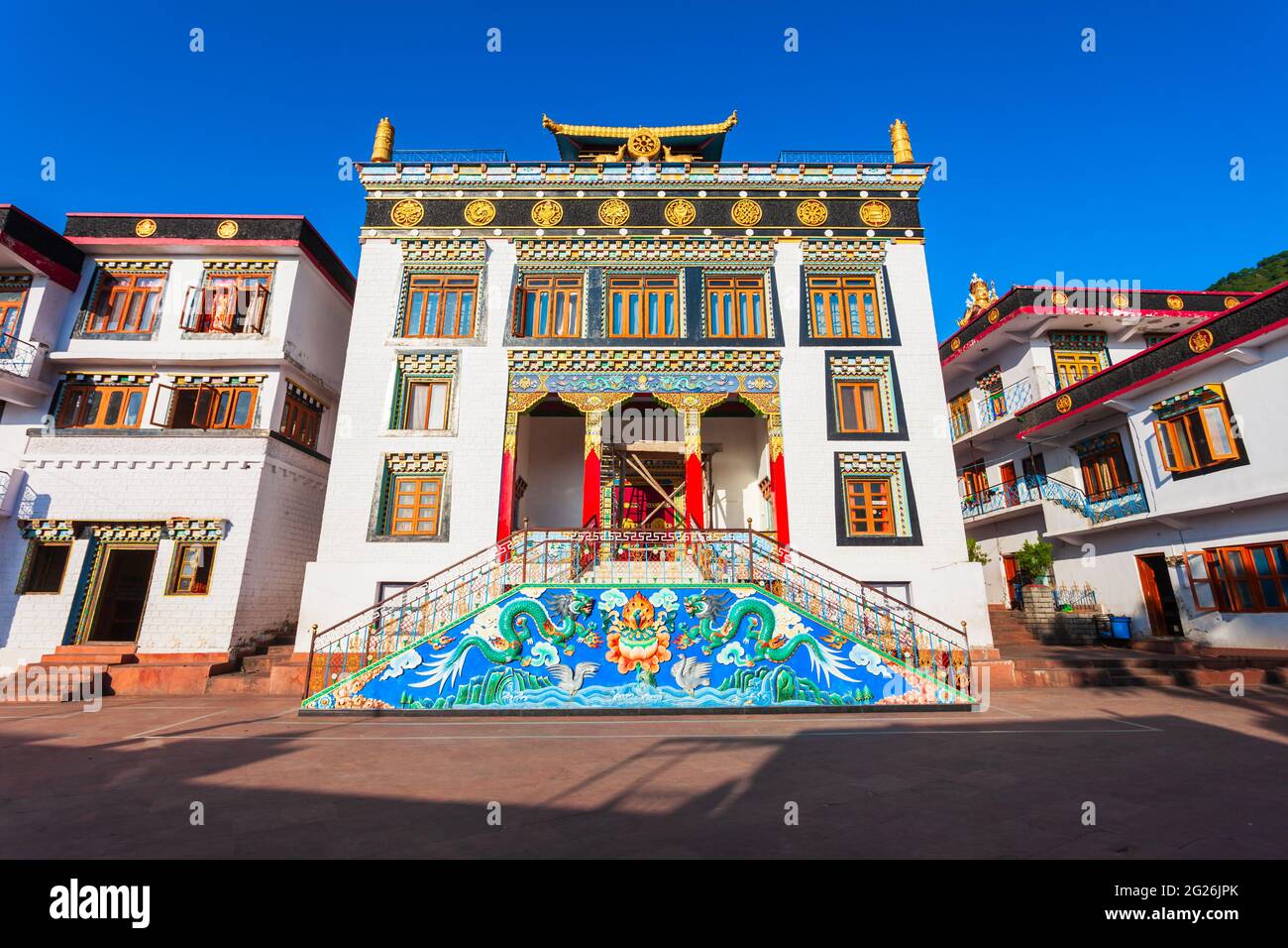 Monastère Zigar Drukpa Kargyud dans la ville de Rewalsar, État de l'Himachal Pradesh en Inde Banque D'Images