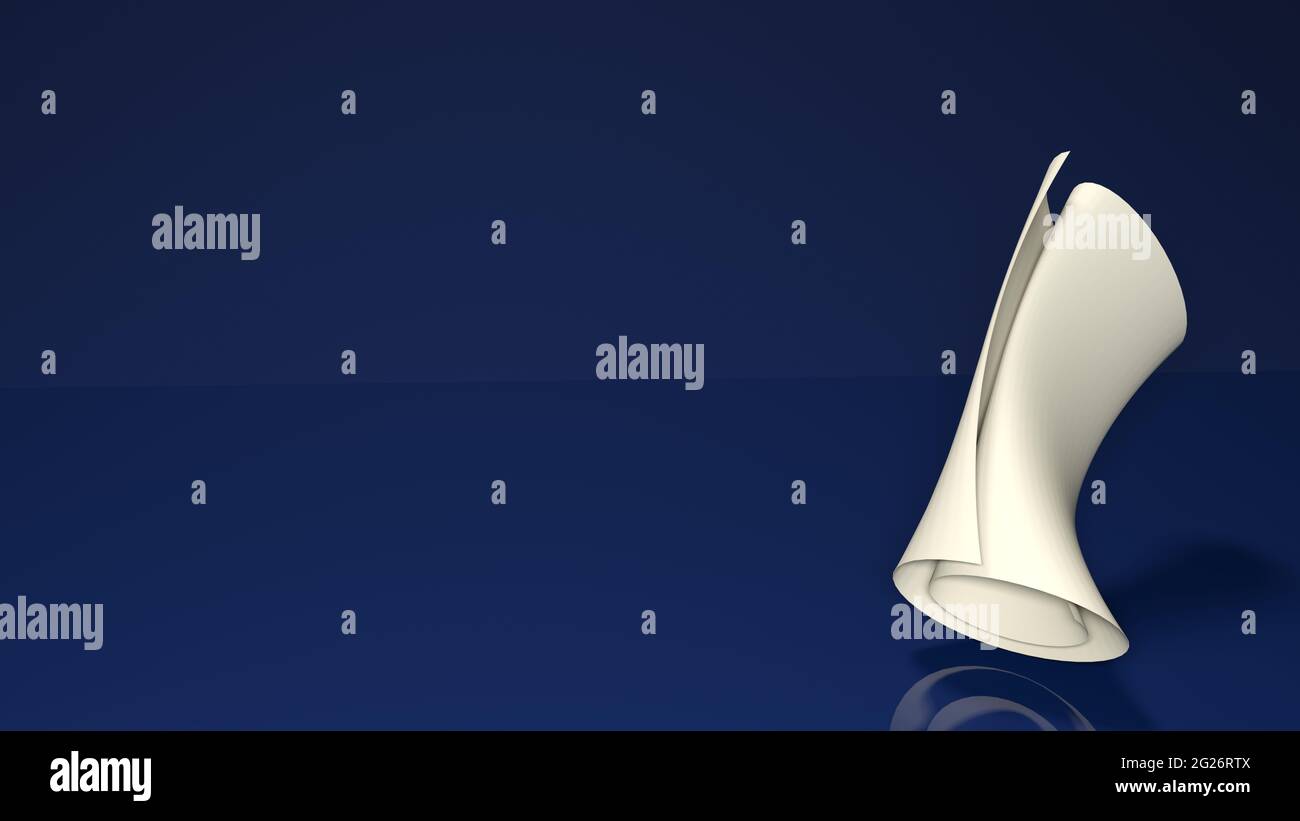 Arrière-plan bleu avec un parchemin roulé sur le côté droit Banque D'Images