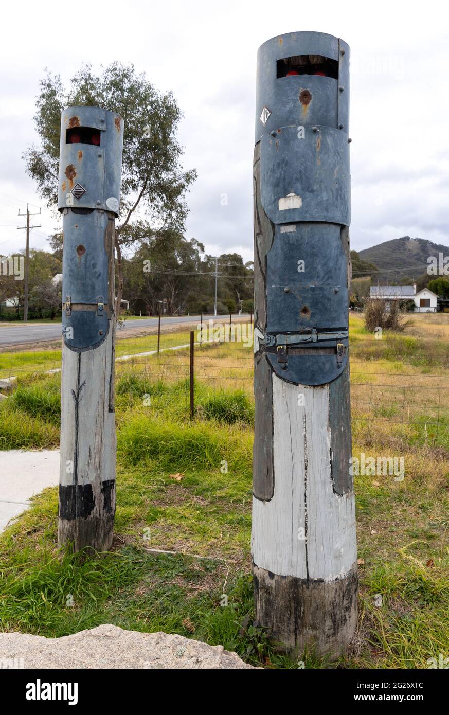 Ned Kelly est une bushranger près de Glenrowan Inn sur Siege St. Banque D'Images