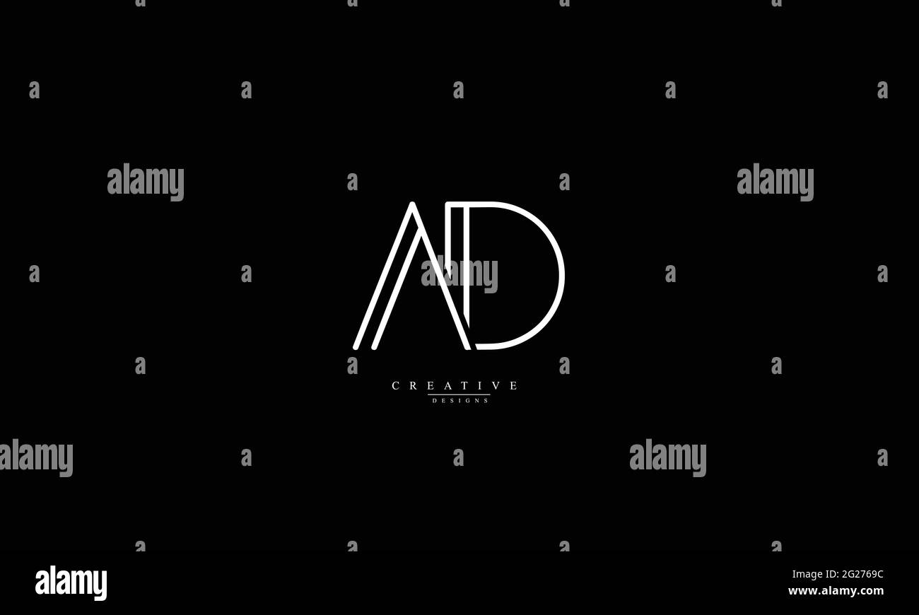 Lettres de l'alphabet initiales Monogram logo AD DA A D Illustration de Vecteur
