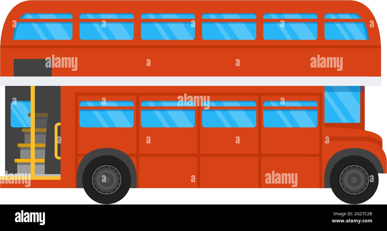 Icône de vecteur de bus double étage de Londres isolée sur blanc Illustration de Vecteur