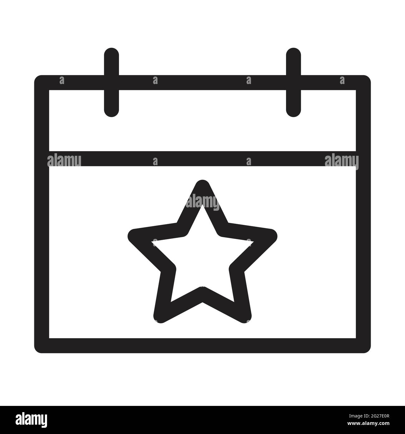 Calendrier avec vecteur d'icône en forme d'étoile pour la conception graphique, le logo, le site Web, les médias sociaux, l'application mobile, illustration de l'interface utilisateur Illustration de Vecteur