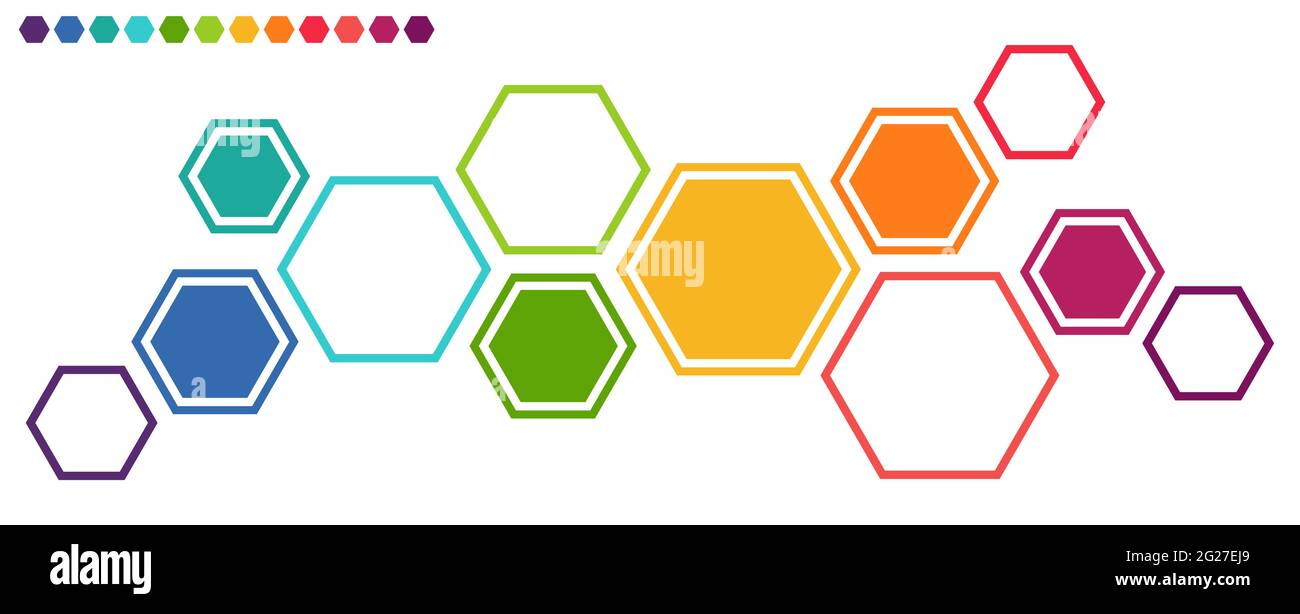 illustration vectorielle eps d'une coopération hexagonale futuriste colorée ou d'un travail d'équipe processus pour des idées de solution de qualité Illustration de Vecteur
