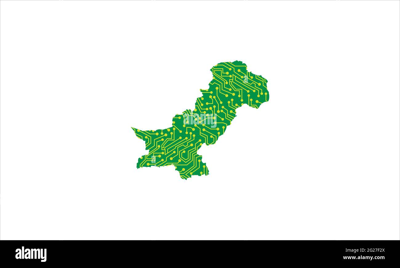 Pakistan carte TECH networking logo illustration de conception Illustration de Vecteur