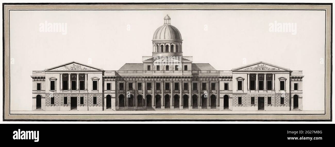 Imprimé du XVIIIe siècle du Capitole des États-Unis à Washington D.C. Banque D'Images