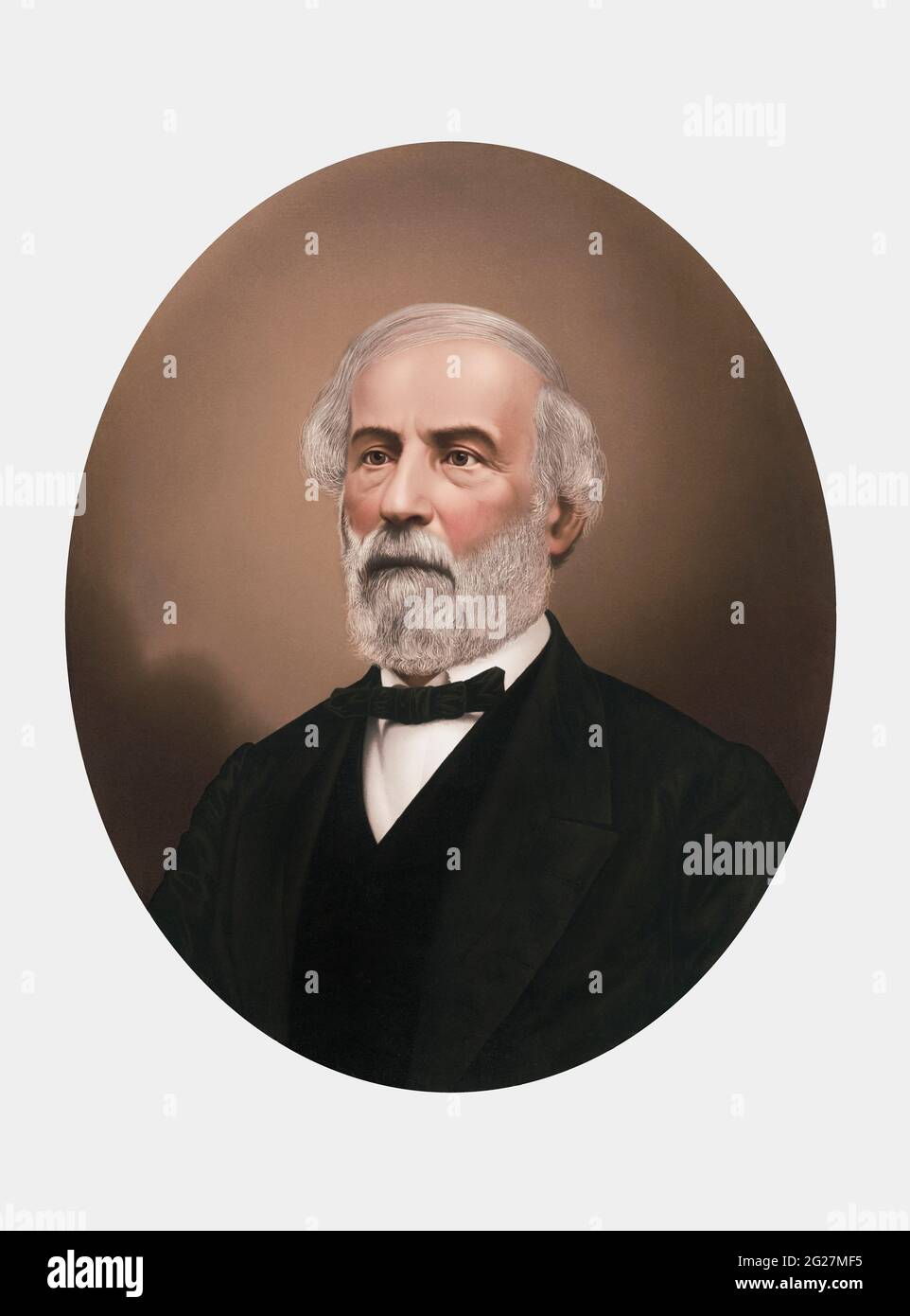 Un portrait ovale de Robert E. Lee. Banque D'Images