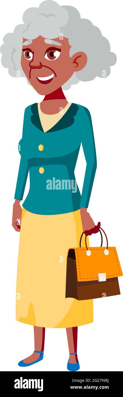 style d'élégance vieille femme avec sac à main dans le vecteur de dessin  animé de centre commercial Image Vectorielle Stock - Alamy
