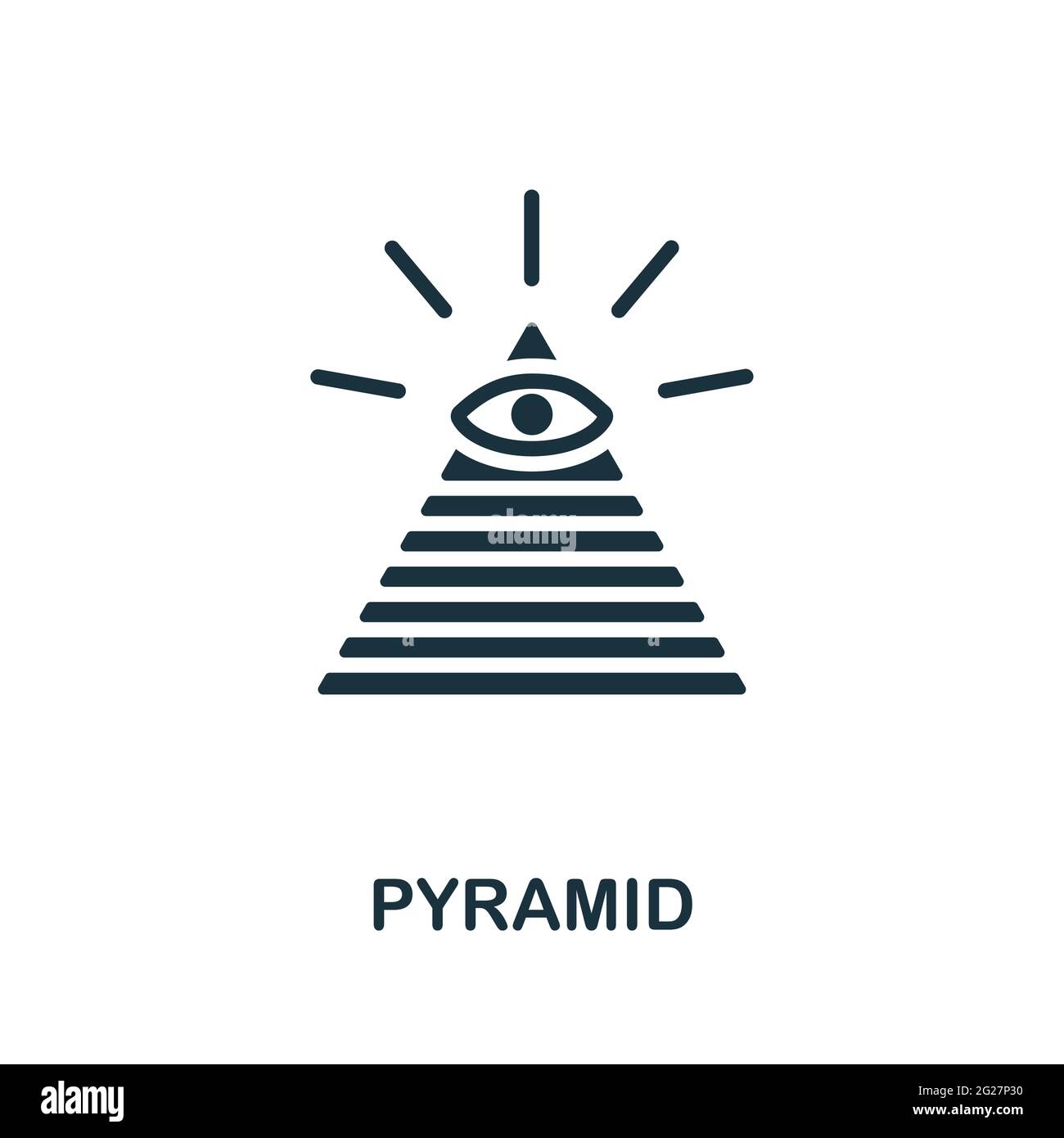 Icône de pyramide. Élément simple monochrome de la collection fortune Teller. Icône pyramide créative pour la conception Web, les modèles, les infographies et plus encore Illustration de Vecteur