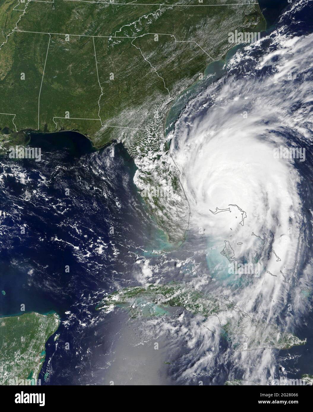 3 septembre 2019 - ouragan Dorian au nord de l'île Grand Bahama. Banque D'Images