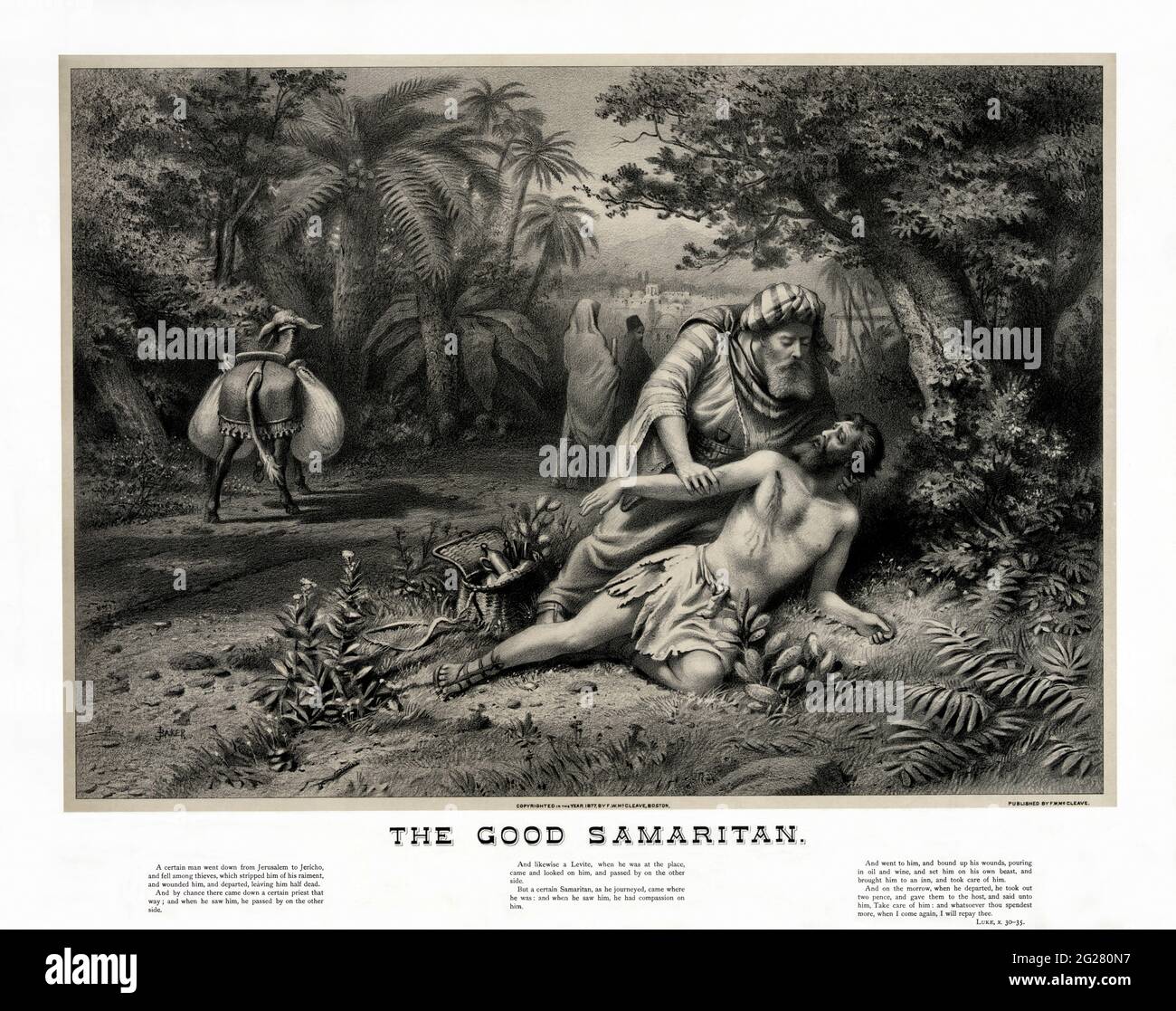 Le bon Samaritain, vers 1880. Banque D'Images