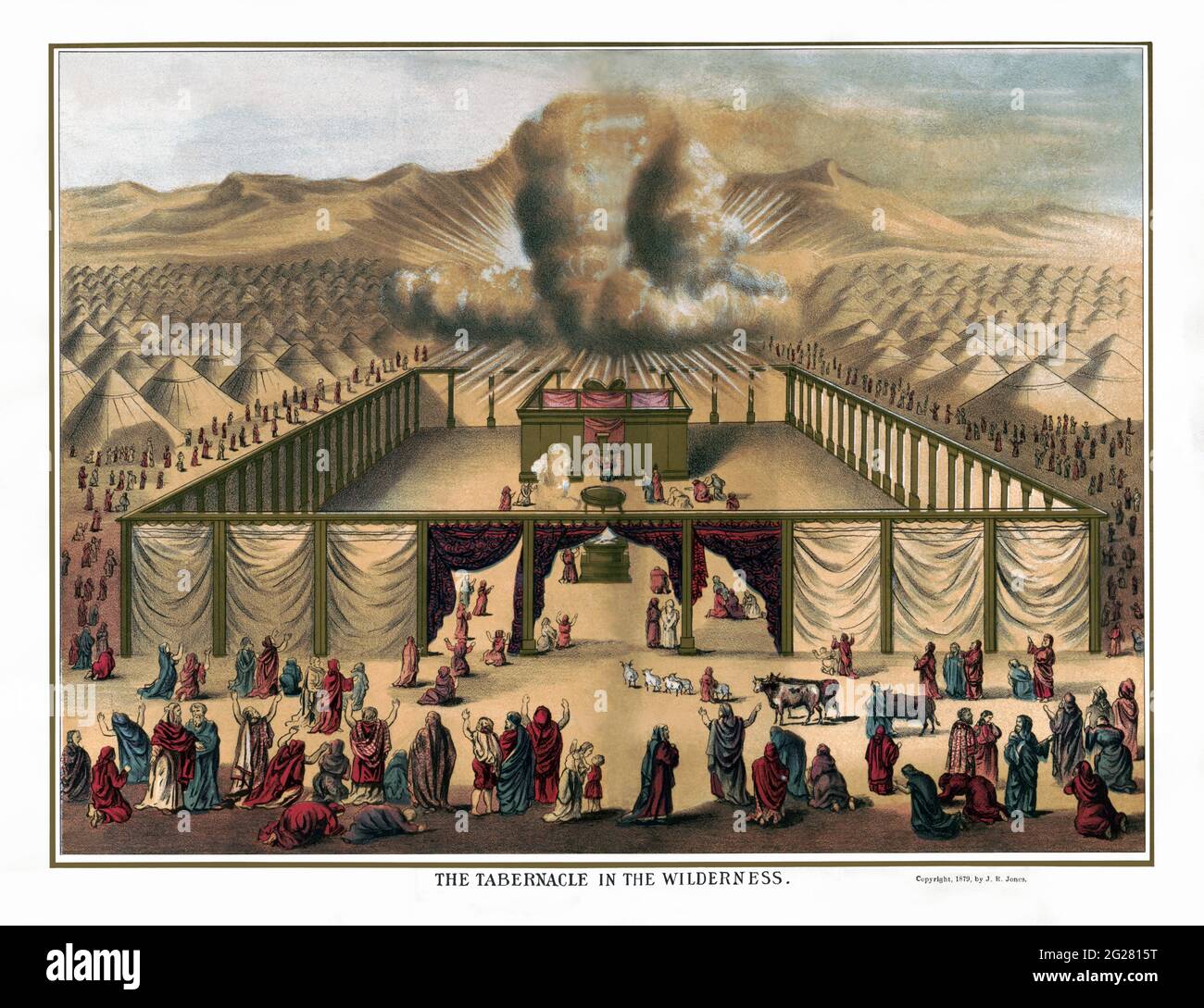 Le tabernacle dans le désert, du Livre d'Exode, l'ancien Testament. Banque D'Images