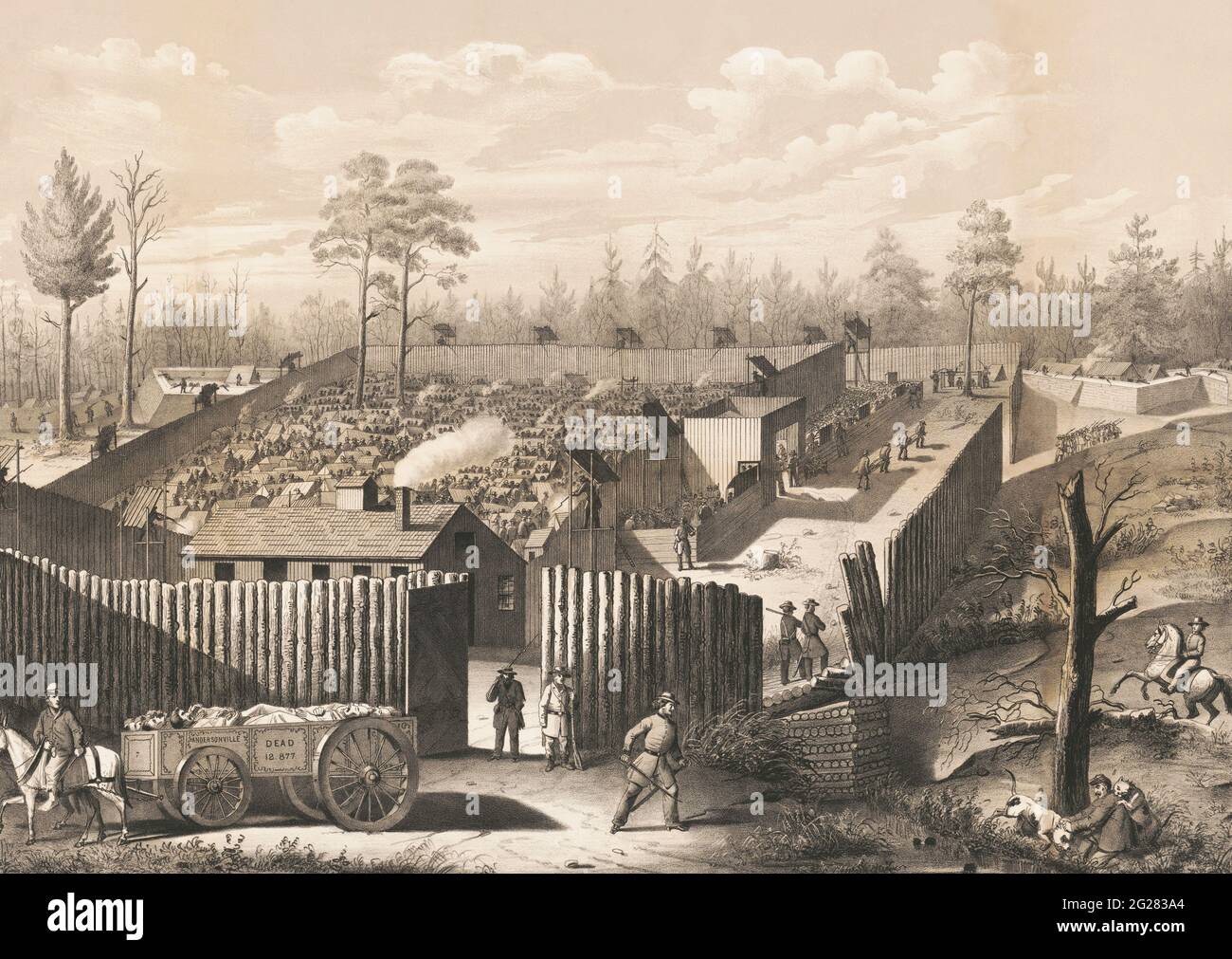 Prison d'Andersonville. Géorgie, vers 1864. Banque D'Images