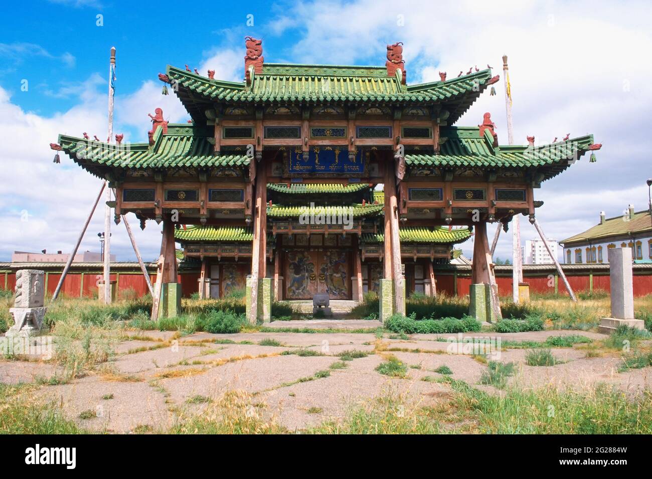 Bogd Khan Palais d'hiver, porte de la paix, Oulan-Bator, Mongolie Banque D'Images