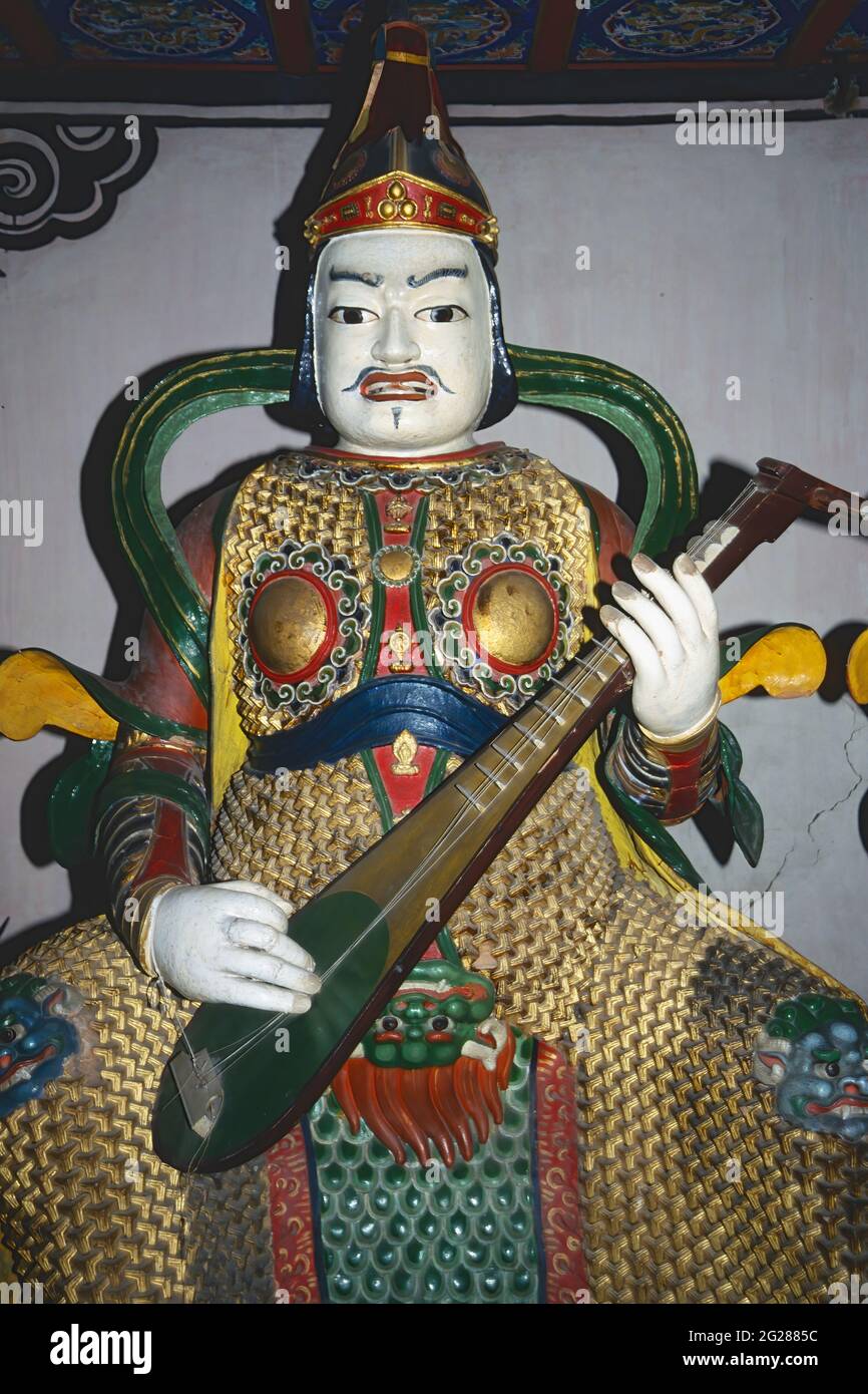 Statue protectrice du Roi, Yolkhorsuren, Temple Makhranz, Palais d'hiver Bogd Khan, Oulan-Bator, Mongolie Banque D'Images