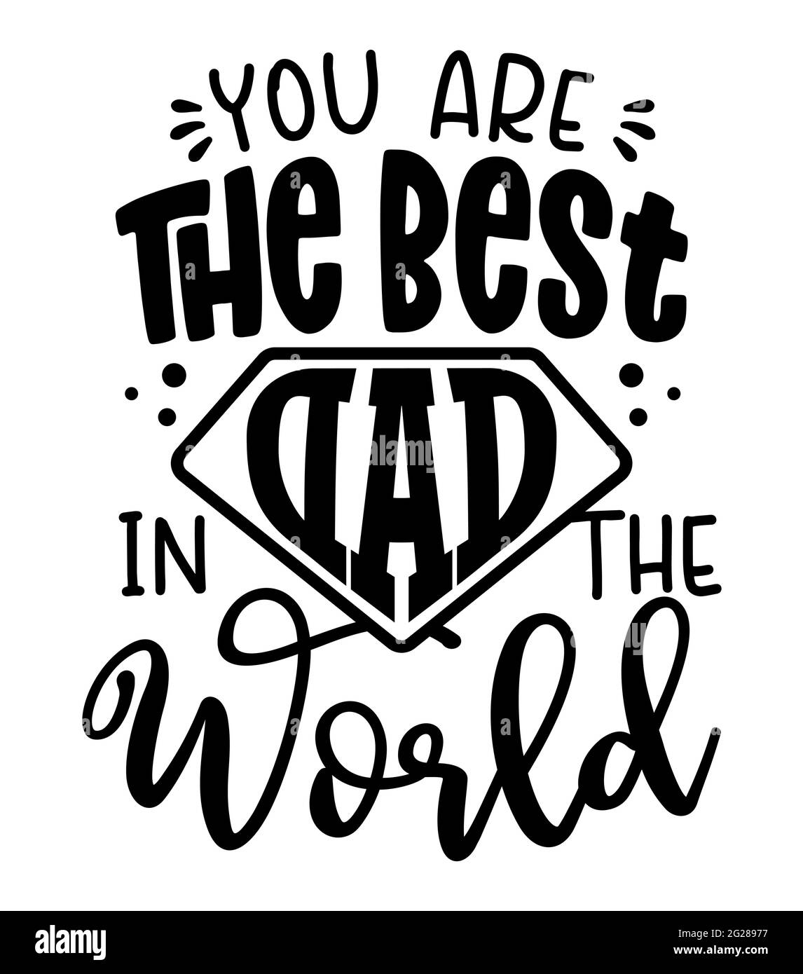 Vous êtes le meilleur papa au monde - carte de vœux de fête des pères avec lettrage à la main. Carte de fête des pères. Bon pour t-shirt, mug, réservation de rebut, p Illustration de Vecteur