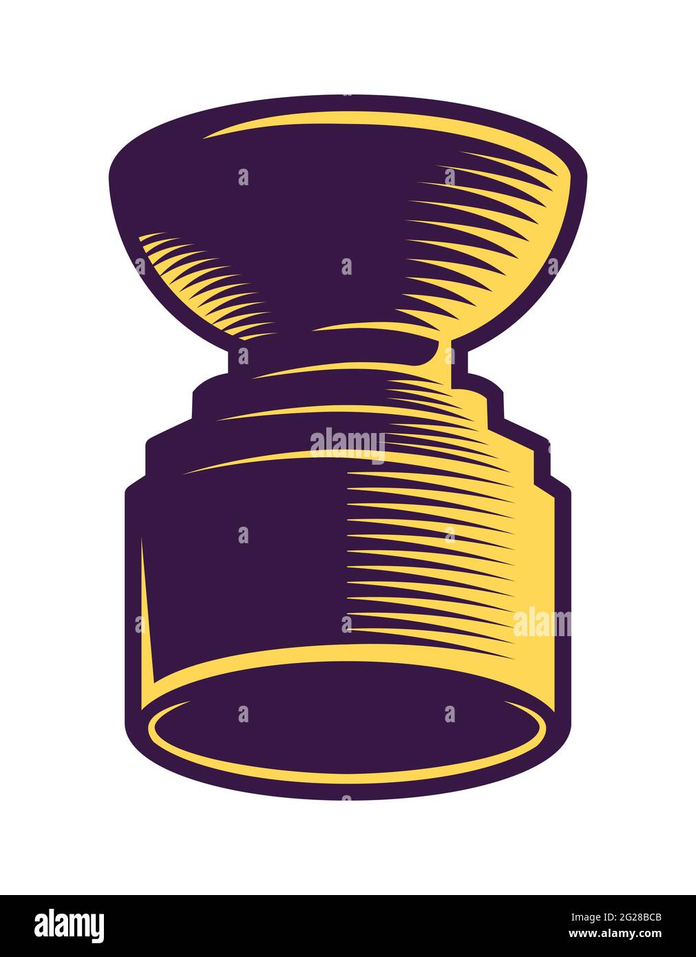 Coupe de hockey en style gravure. Magnifique trophée sport. Illustration de Vecteur