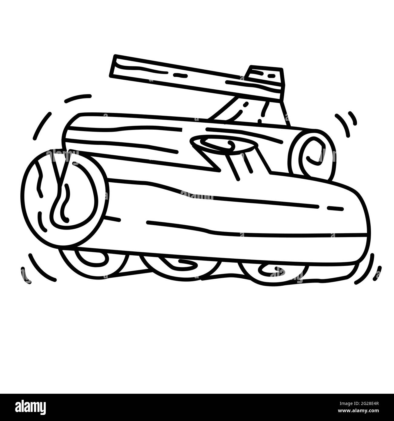 Bois de chauffage d'aventure de randonnée, voyage, camping. Dessin d'icône à la main, dessin de noir, icône en forme de doodle Illustration de Vecteur