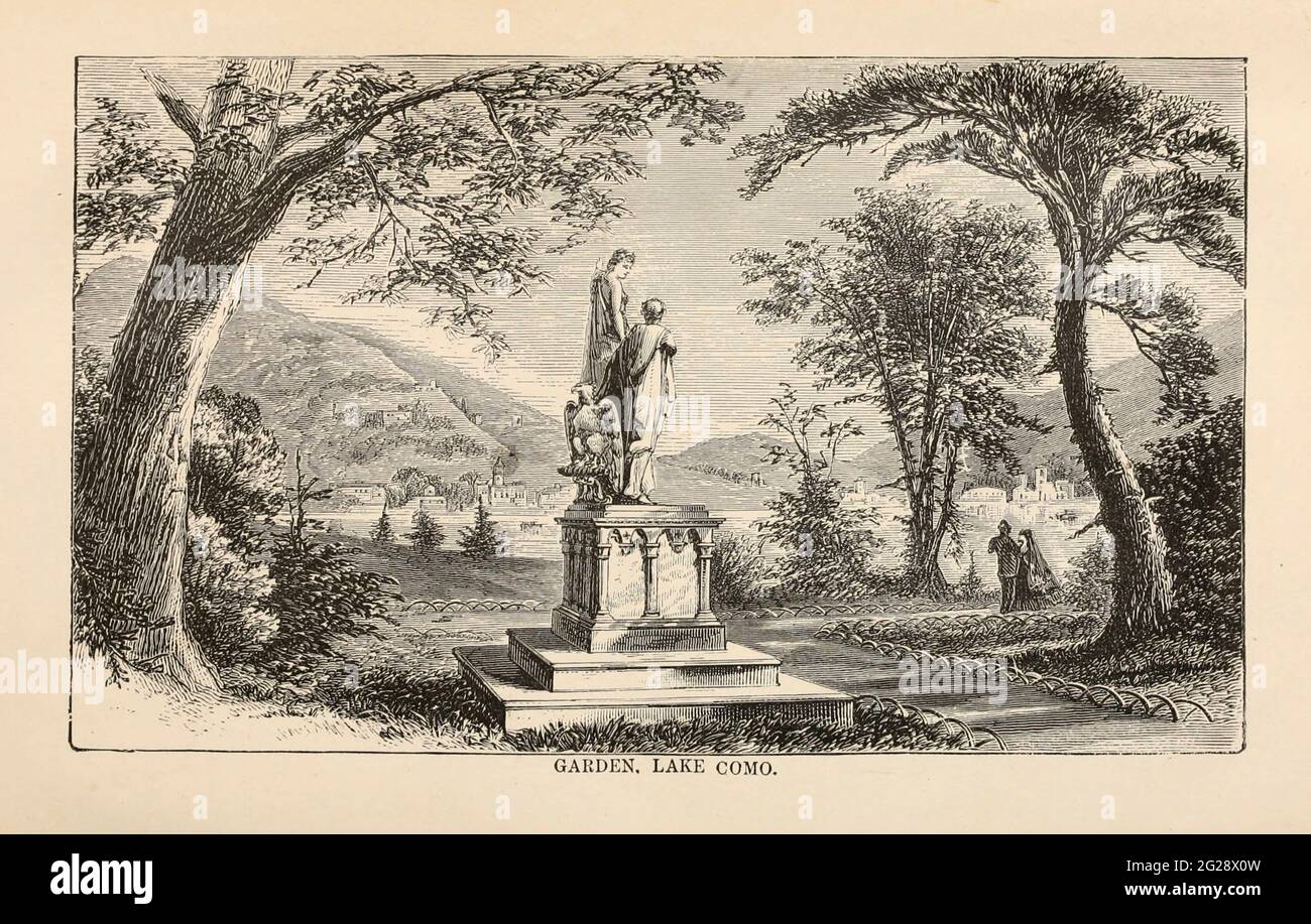 Garden Lake Como du livre curiosités et sensations en Europe : croquis de voyage et d'aventure en Angleterre, Irlande, France, Espagne, Portugal, Allemagne, Suisse, Italie, Autriche, Pologne, Hongrie, Hollande et Belgique : avec un compte rendu des lieux et des personnes en avant dans la guerre franco-allemande par Browne, Junius Henri, 1833-1902 publié par Hartford, Connecticut : American Pub. Co. ; San Francisco, en 1871 Banque D'Images Garden Lake Como du livre curiosités et sensations en Europe : croquis de voyage et d'aventure en Angleterre, Irlande, France, Espagne, Portugal, Allemagne, Suisse, Italie, Autriche, Pologne, Hongrie, Hollande et Belgique : avec un compte rendu des lieux et des personnes en avant dans la guerre franco-allemande par Browne, Junius Henri, 1833-1902 publié par Hartford, Connecticut : American Pub. Co. ; San Francisco, en 1871 Banque D'Images