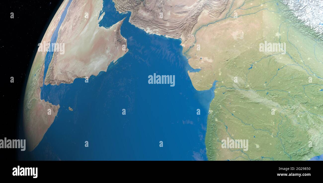 Map satellite geography pakistan Banque de photographies et d’images à