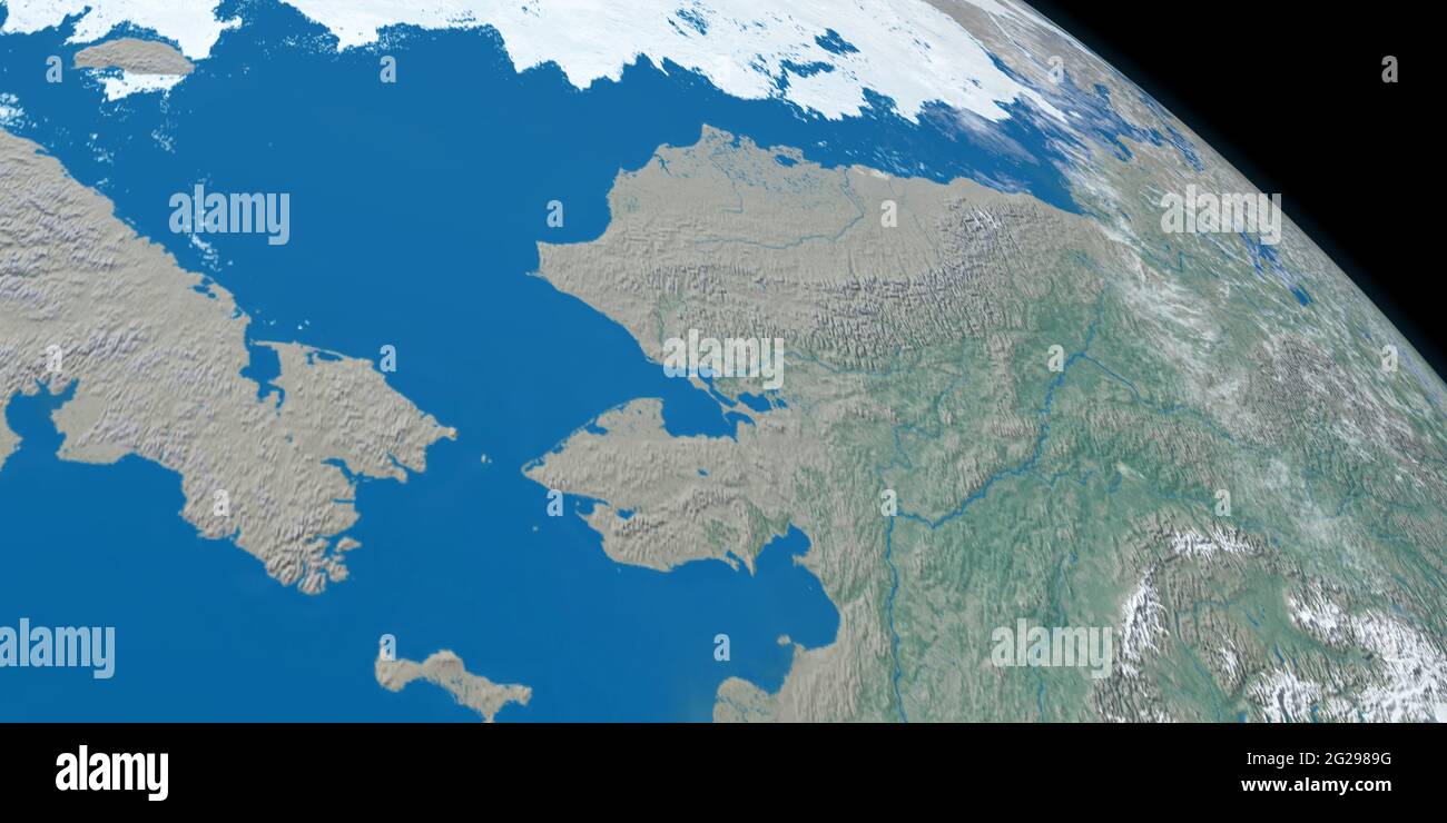 La mer de Chukchi dans la planète Terre depuis l'espace Banque D'Images