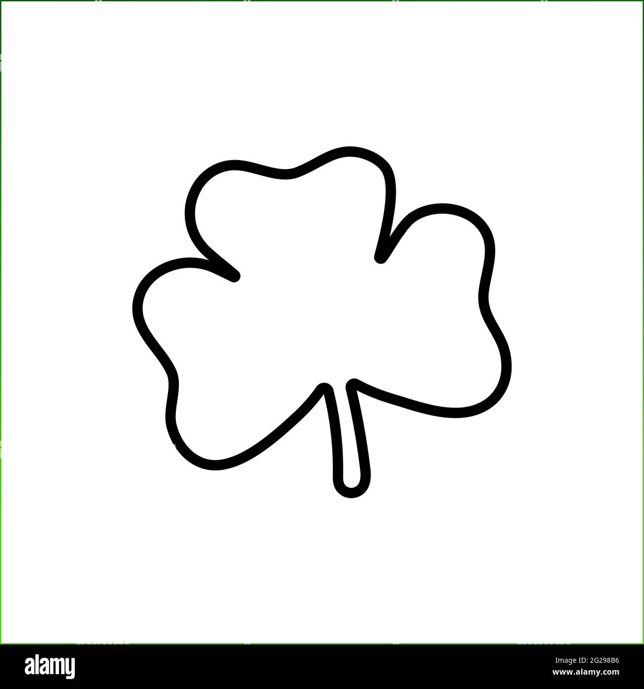 Trèfle de contour isolé sur fond blanc. Icône de plante vectorielle avec 3 lames. Symbole de bonne chance, succès, argent, Saint Patrick. Illustration pour Illustration de Vecteur