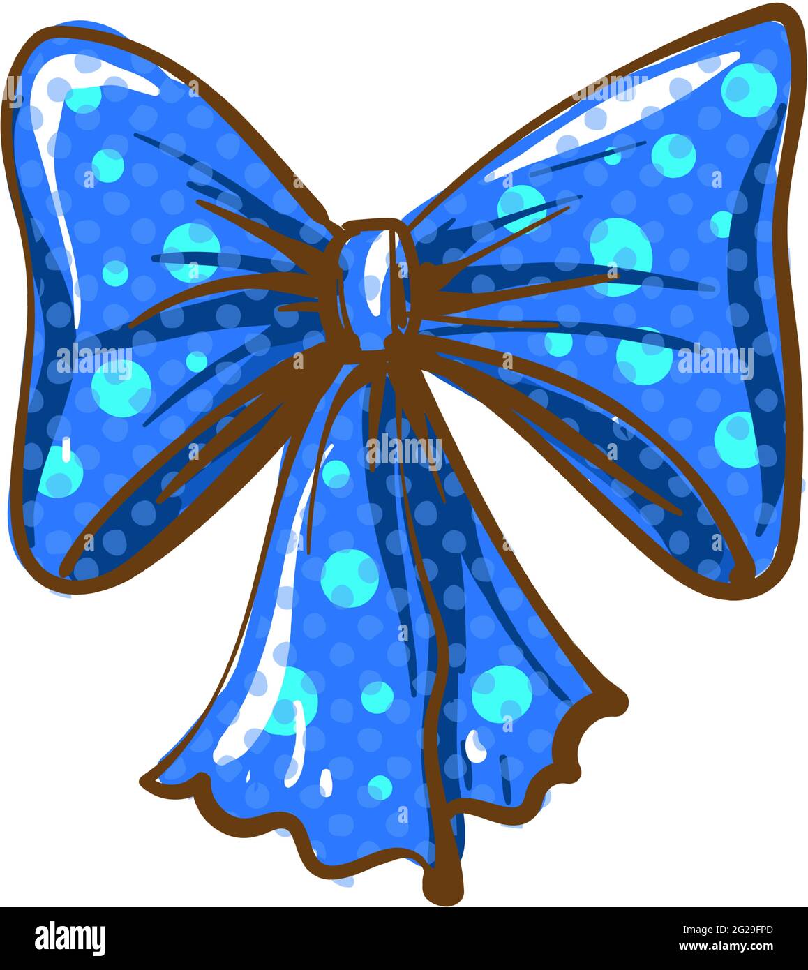Dessin animé papillon vecteur, noeud noeud ruban bleu pointillé Image  Vectorielle Stock - Alamy