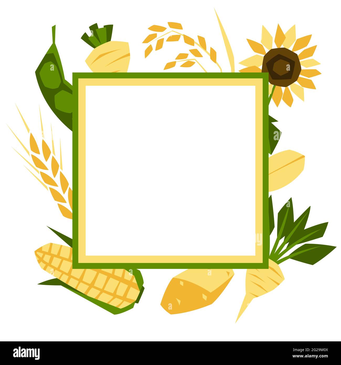 Contexte des cultures agricoles. Illustration stylisée de la récolte. Illustration de Vecteur