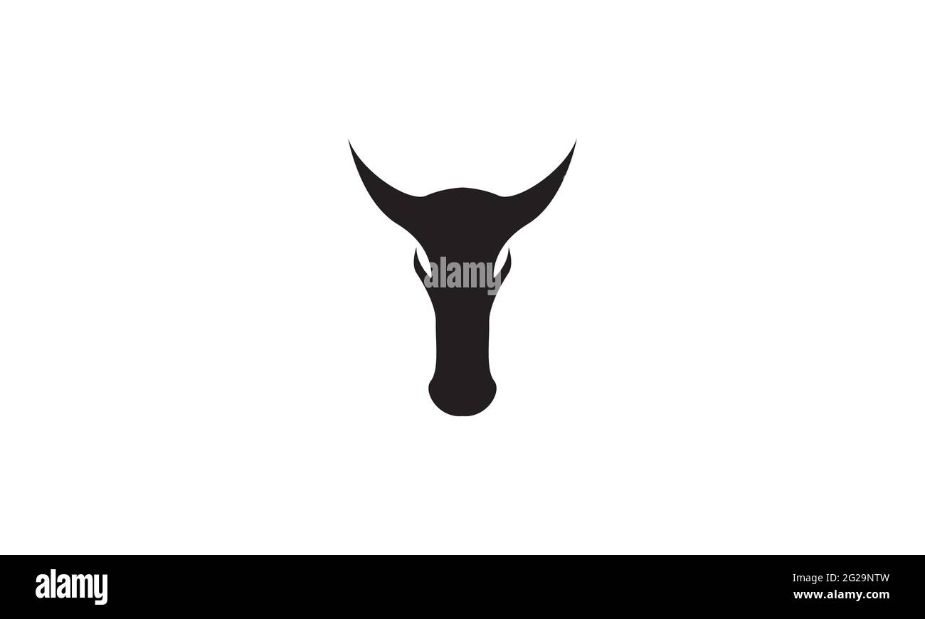 silhouette moderne tête crâne vache logo vecteur icône illustration design Illustration de Vecteur