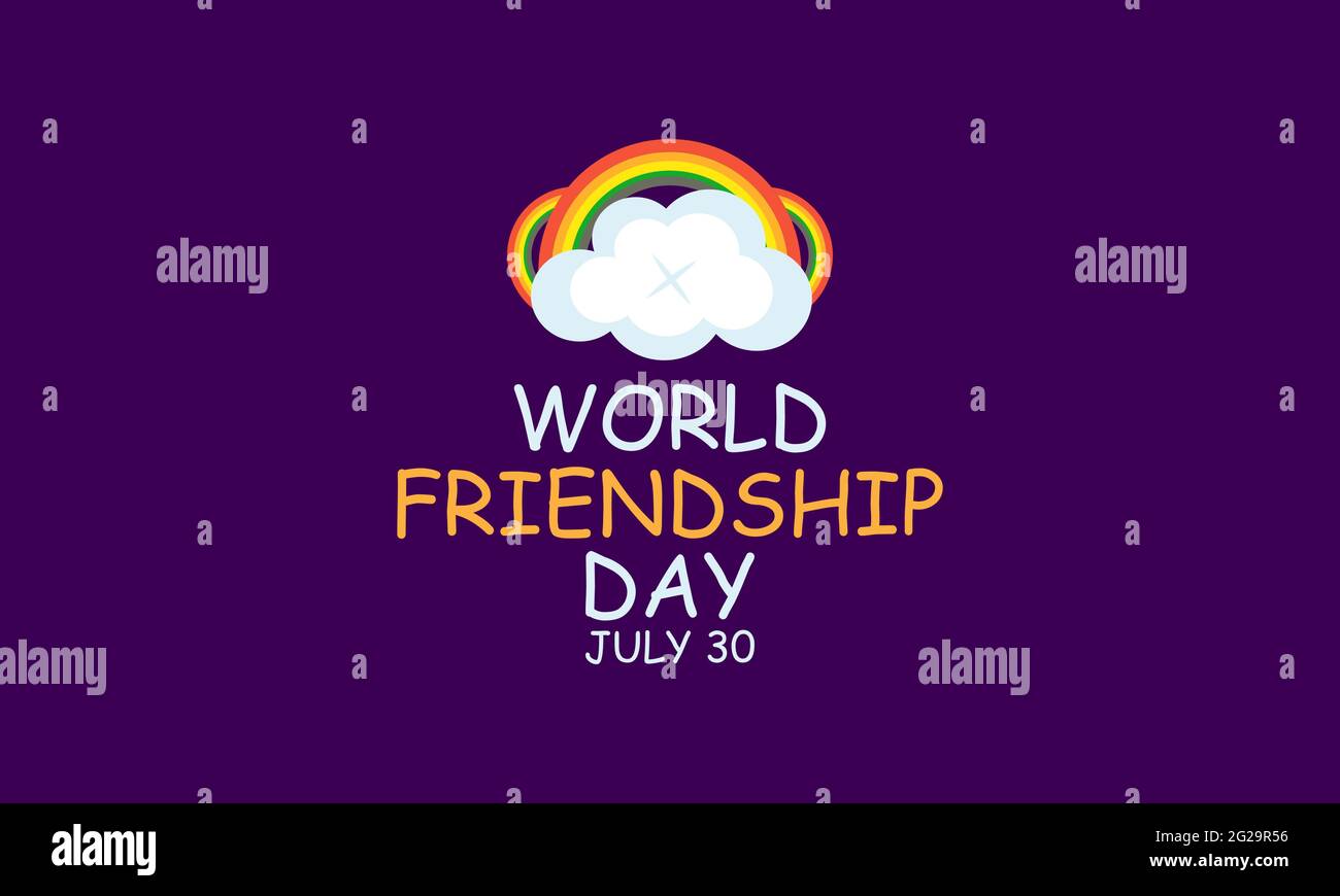 Concept de bannière de la Journée mondiale de l'amitié observé chaque 30 juillet. Historique de la Journée d'amitié, bannière, affiche, modèle de campagne de sensibilisation aux cartes. Illustration de Vecteur