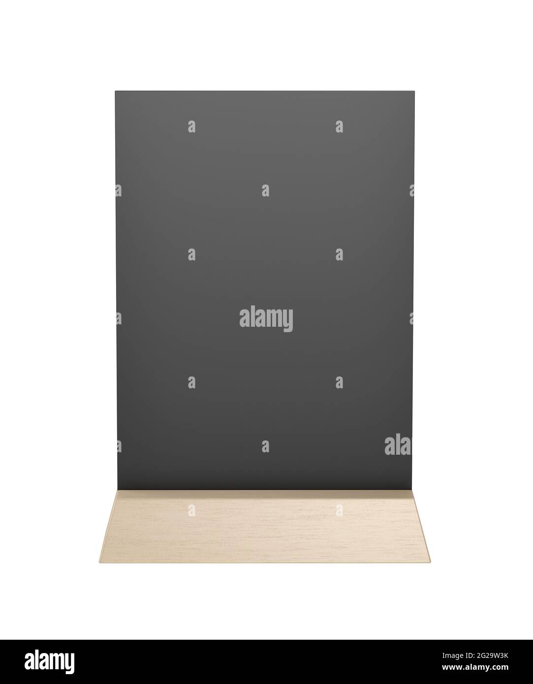 Vue avant du porte-menu en bois, isolé sur fond blanc Banque D'Images