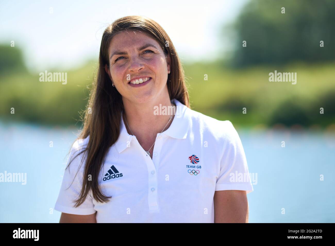 Rebecca Muzerie, Grande-Bretagne, lors de l'annonce de l'équipe d'aviron du Team GB Tokyo 2020 au Redgrave Pinsent Rowing Lake, Reading. Date de la photo: Mercredi 9 juin 2021. Banque D'Images