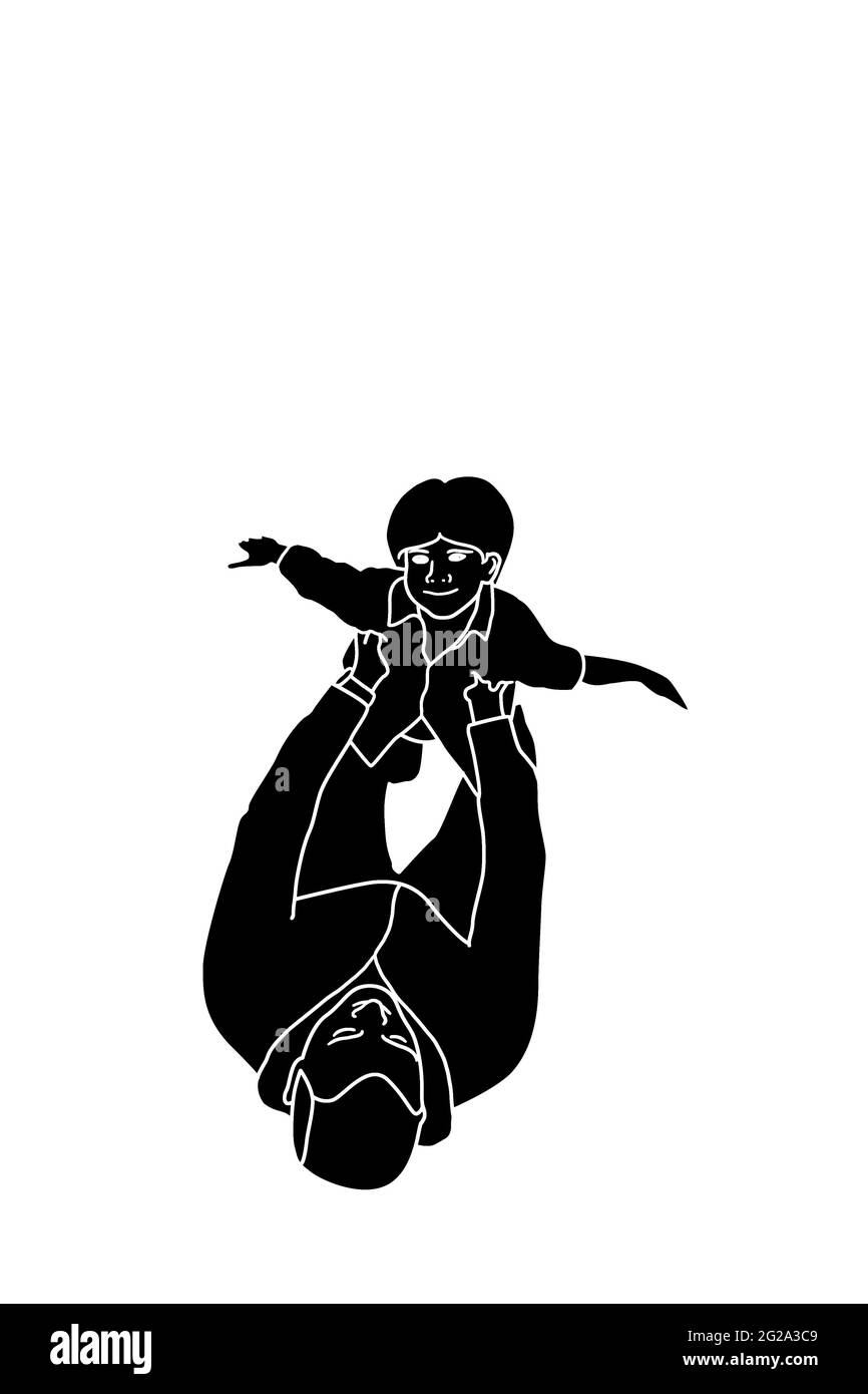 Illustration du jeu du père et du fils - le concept de la journée du père Banque D'Images