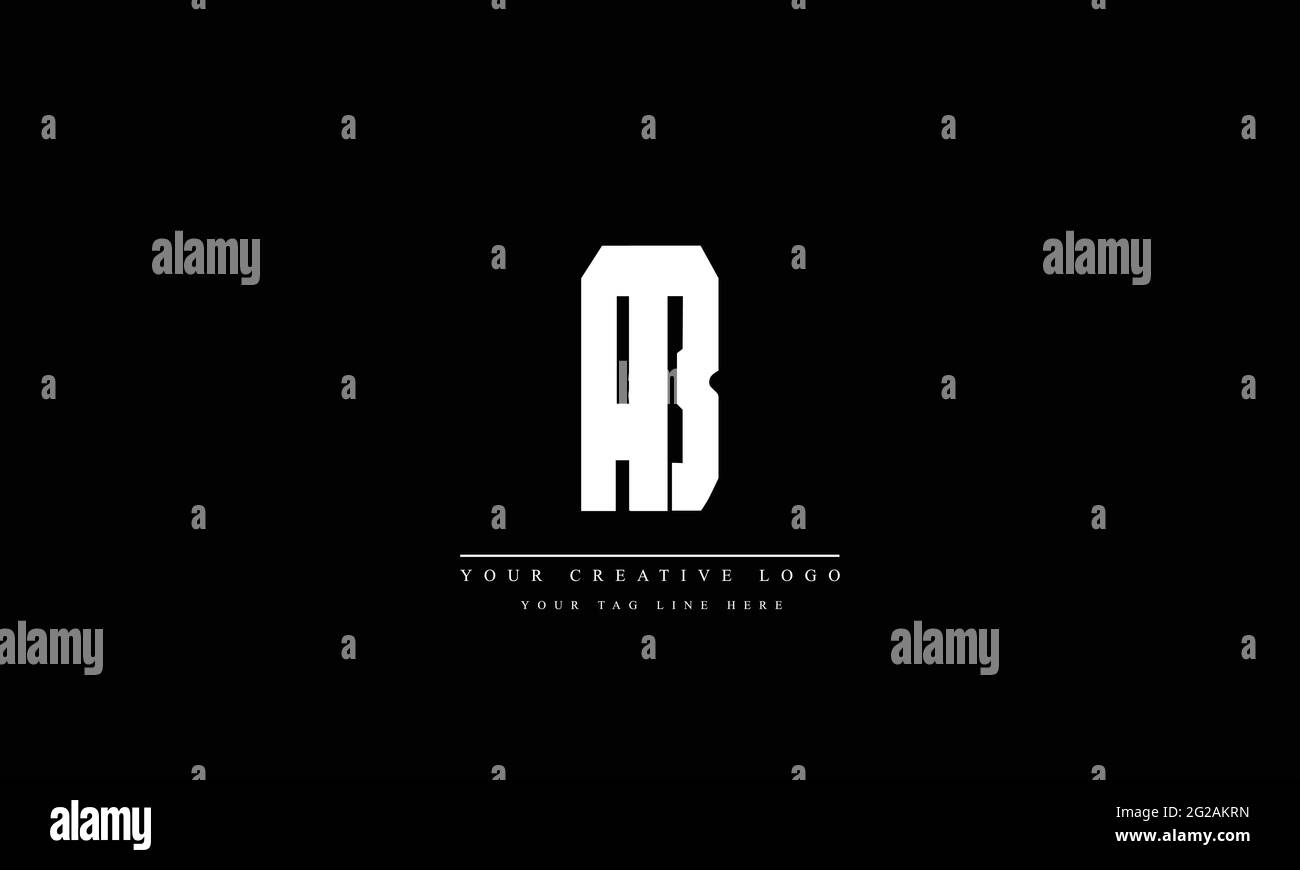 Modèle de monogramme de logo vectoriel abstrait AB BA Illustration de Vecteur