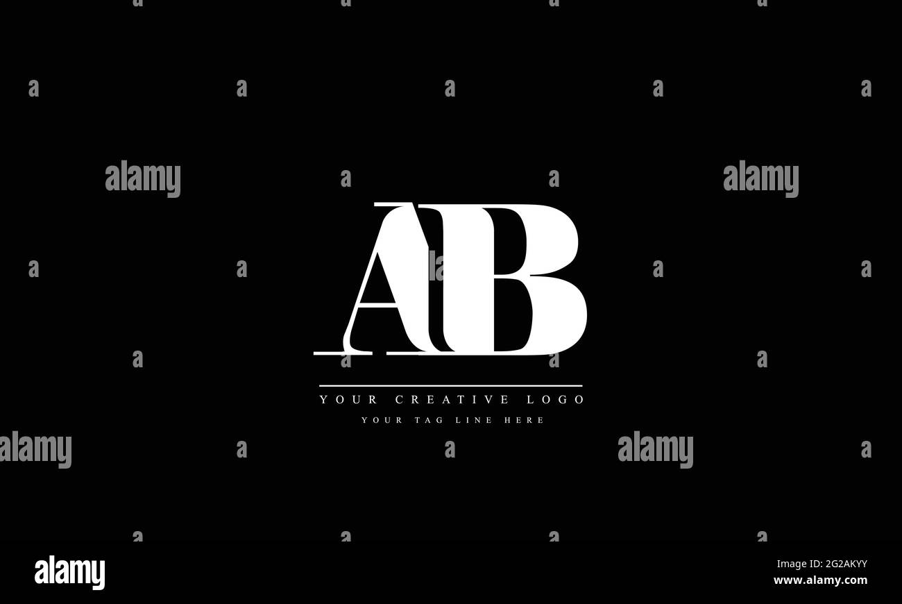 Modèle de monogramme de logo vectoriel abstrait AB BA Illustration de Vecteur