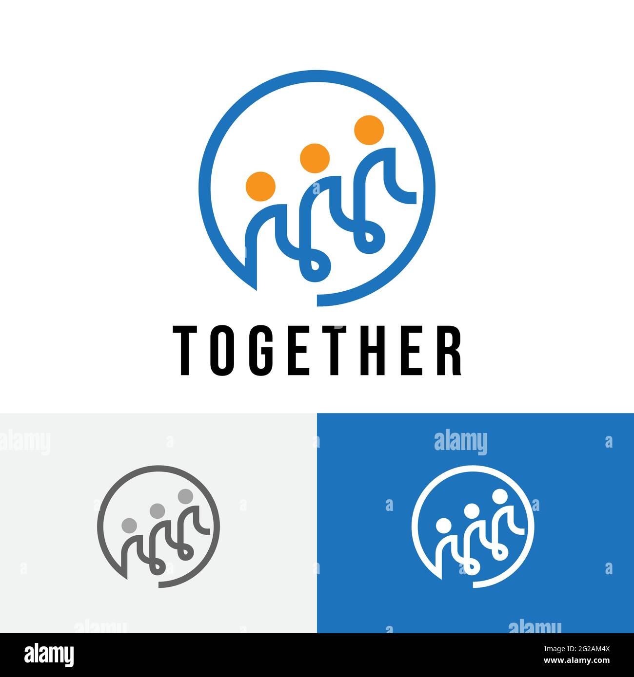 Ensemble travail d'équipe Chef d'équipe Bureau logo du groupe Illustration de Vecteur