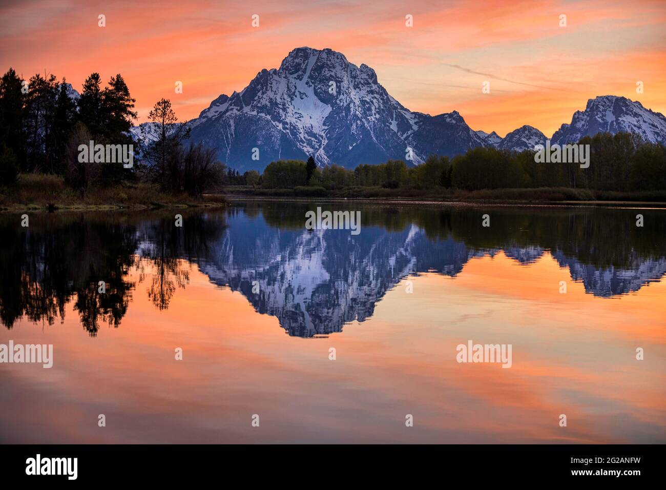 Oxbow Bend, parc national de Grand Teton, Wyoming Banque D'Images