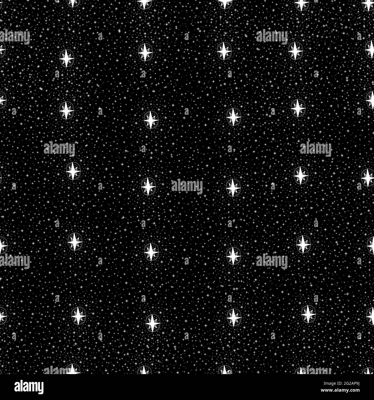 Motif sans couture étoile abstrait symbole espace.Astrologie arrière-plan style doodle. Banque D'Images