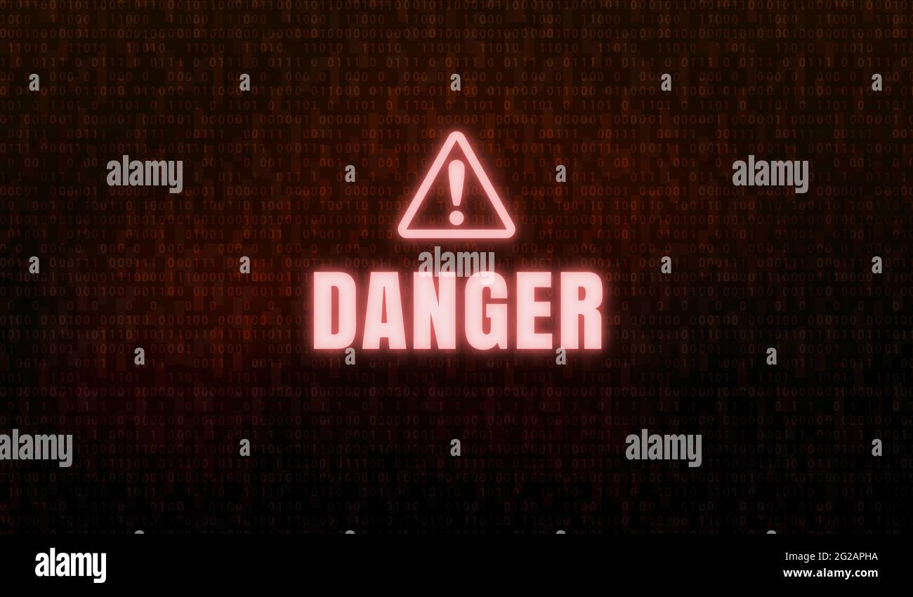 Signe d'avertissement sur l'écran du PC ( virus informatique, piratage, etc. ) Banque D'Images