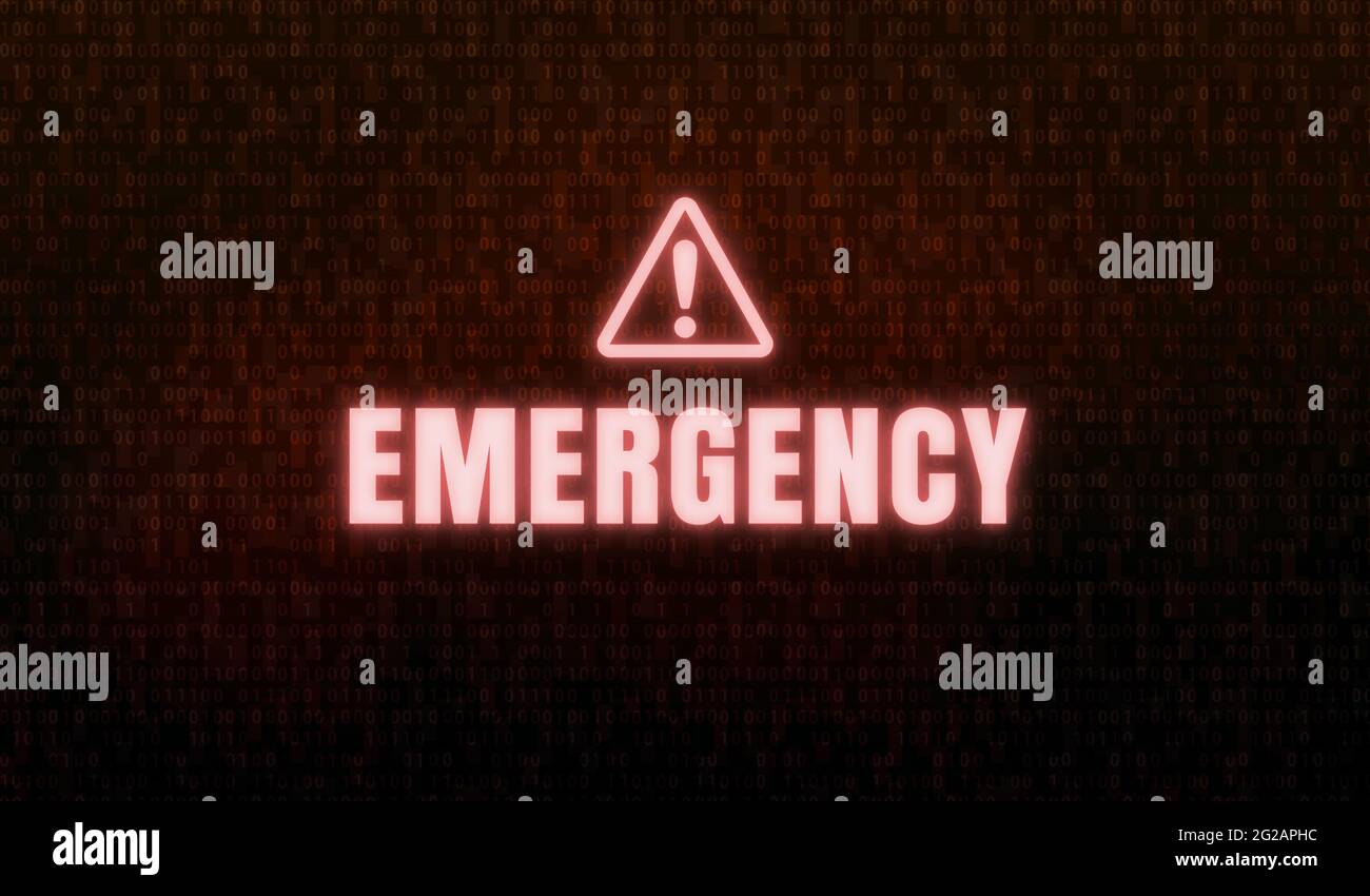 Signe d'avertissement sur l'écran du PC ( virus informatique, piratage, etc. ) Banque D'Images