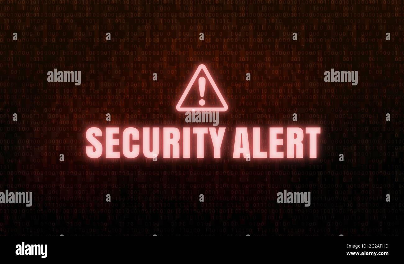 Signe d'avertissement sur l'écran du PC ( virus informatique, piratage, etc. ) Banque D'Images