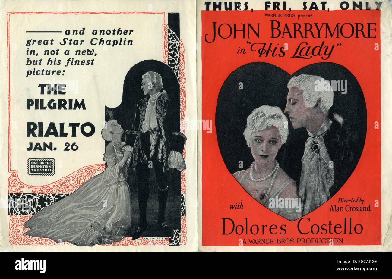 JOHN BARRYMORE et DOLORES COSTELLO lorsQU'UN HOMME AIME sa DAME (au Royaume-Uni) 1927 réalisateur ALAN CROSLAND du roman Histoire du Chevalier des Grieux et de Manon Lescaut de l'Abbé Prévost adapté par Bess Meredyth Warner Bros. Banque D'Images