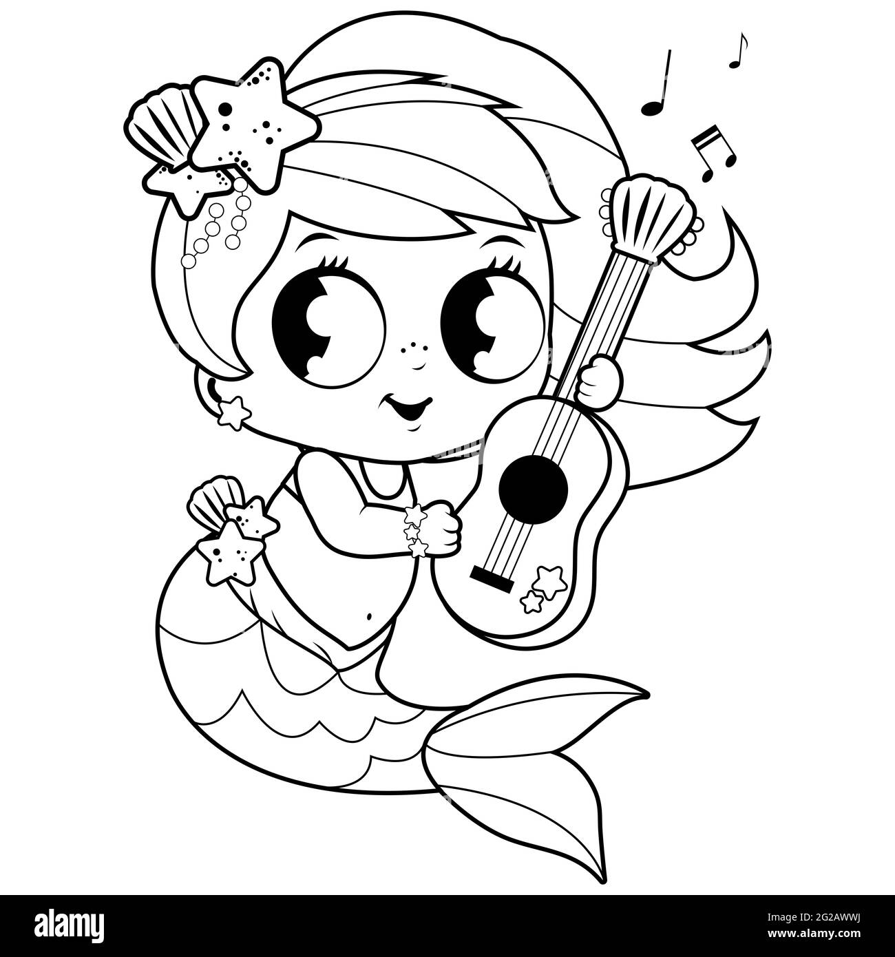 Coloriage Sirene Banque D Image Et Photos Alamy