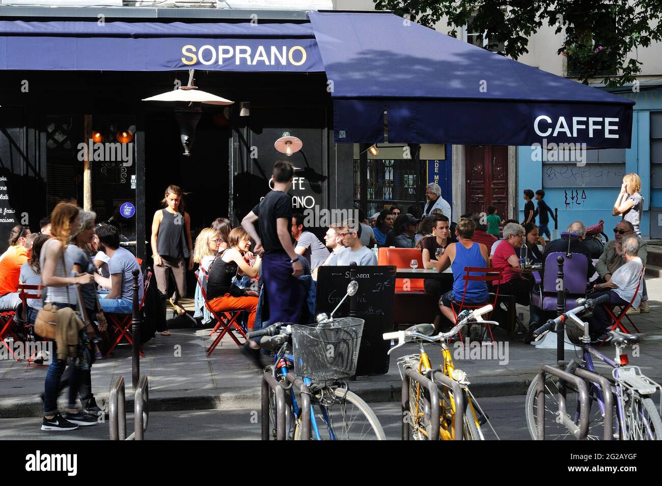 FRANCE, PARIS (75) 3ÈME ARRONDISSEMENT, RESTAURANT RUE DUPETIT-THOUARS Banque D'Images