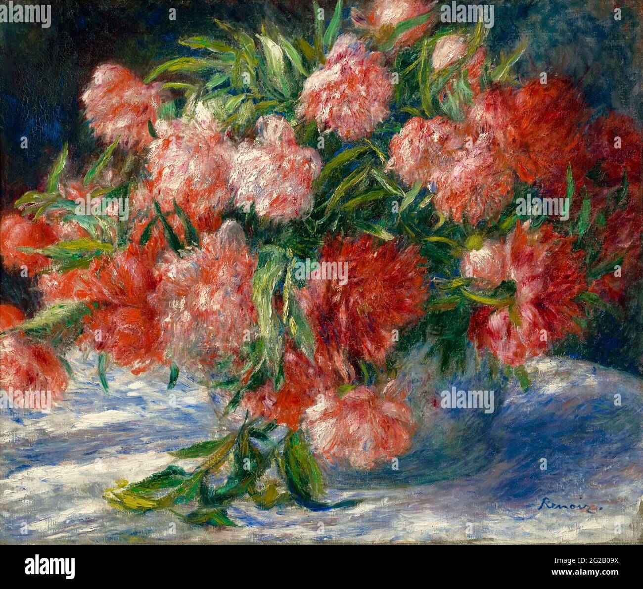 Pivoines, peinture encore en vie de Pierre Auguste Renoir, vers 1880 Banque D'Images