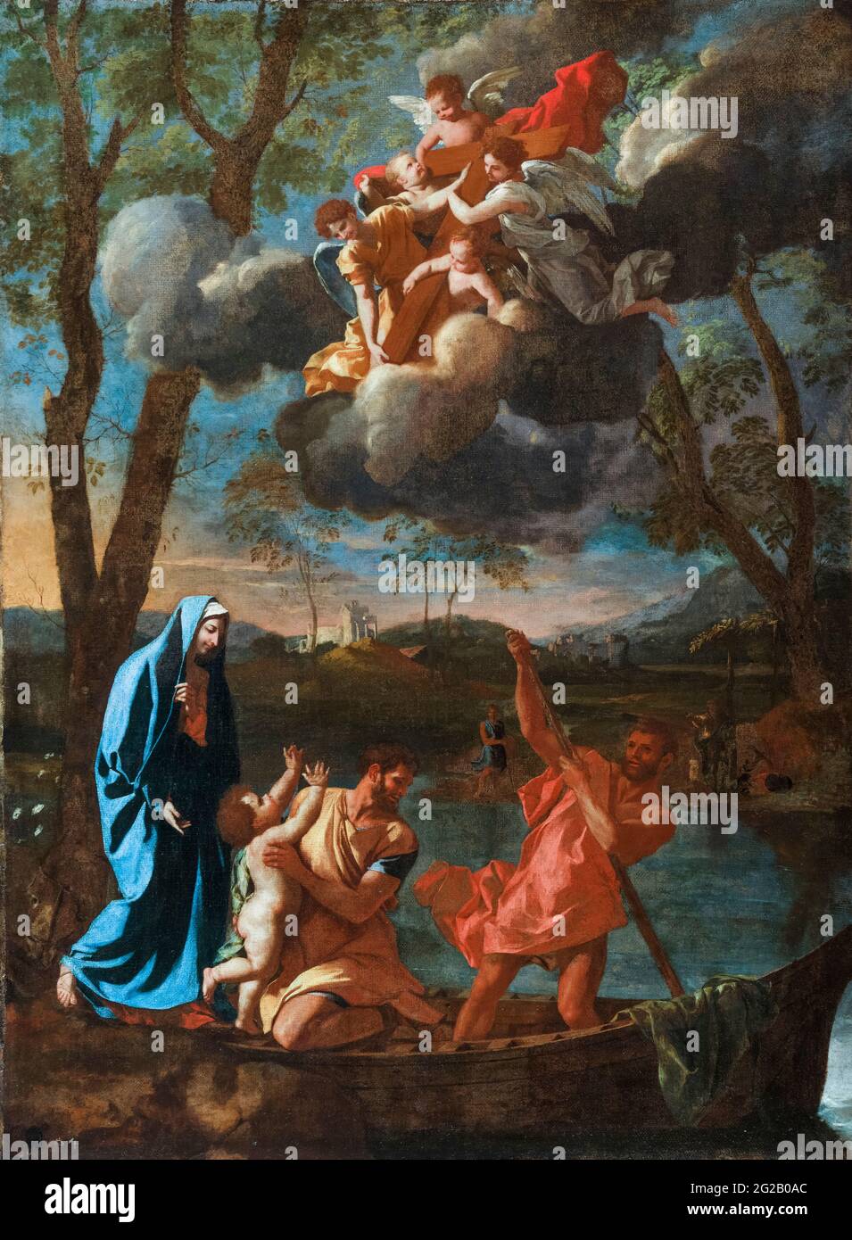 Le retour de la Sainte famille à Nazareth, peinture de Nicolas Poussin, vers 1627 Banque D'Images