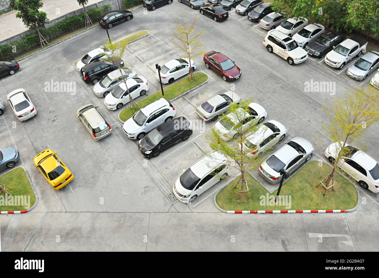 Parking - vue de dessus Banque D'Images