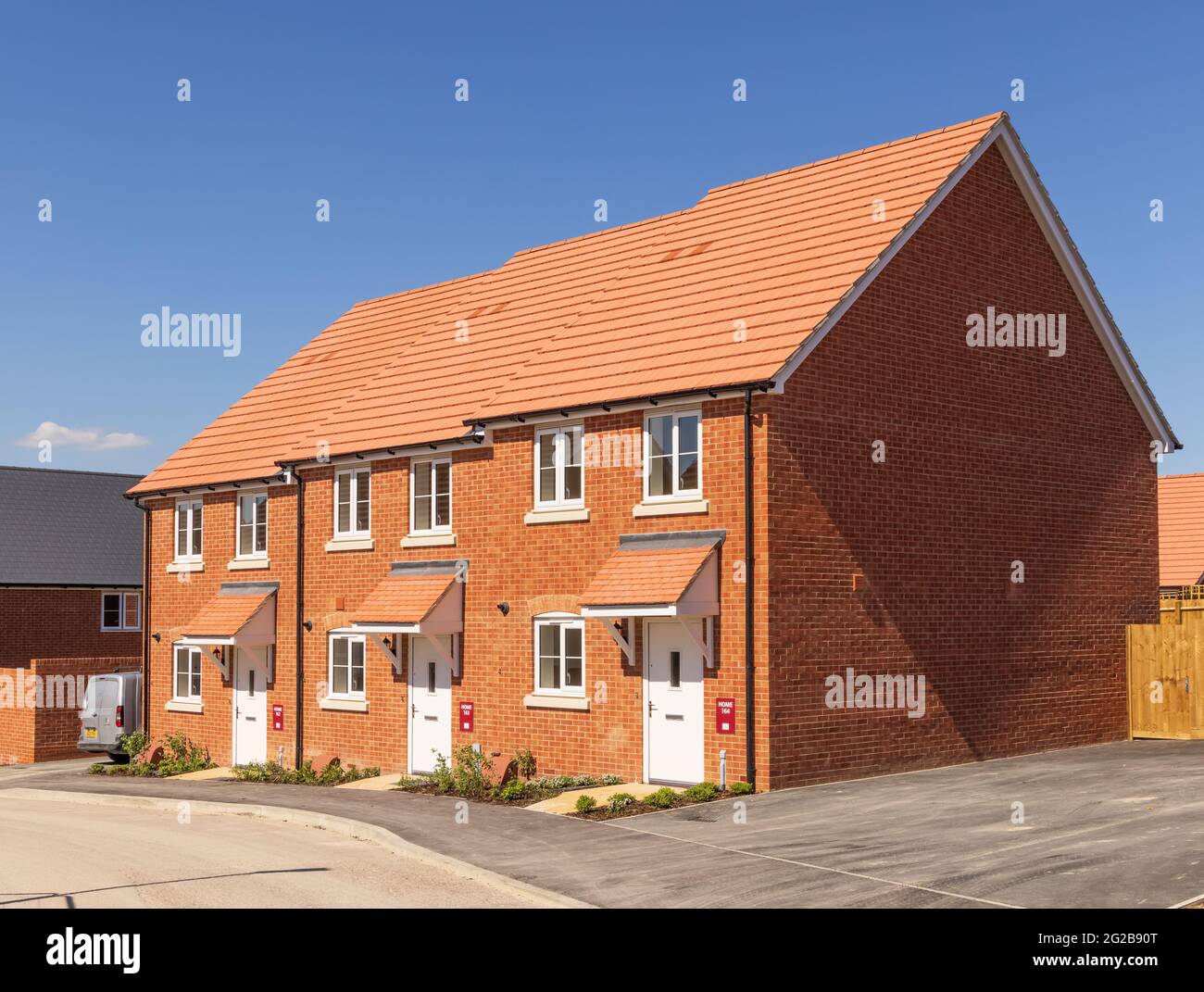 Nouvelle maison mitoyenne, Essex. ROYAUME-UNI Banque D'Images