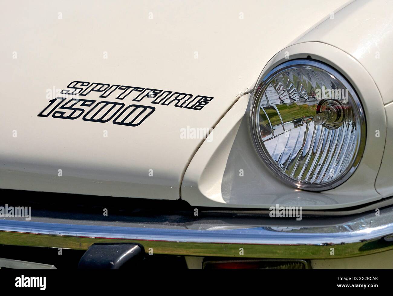 Triumph Spitfire 1500 car, produit entre 1973 et 1980, détail d'insigne Banque D'Images