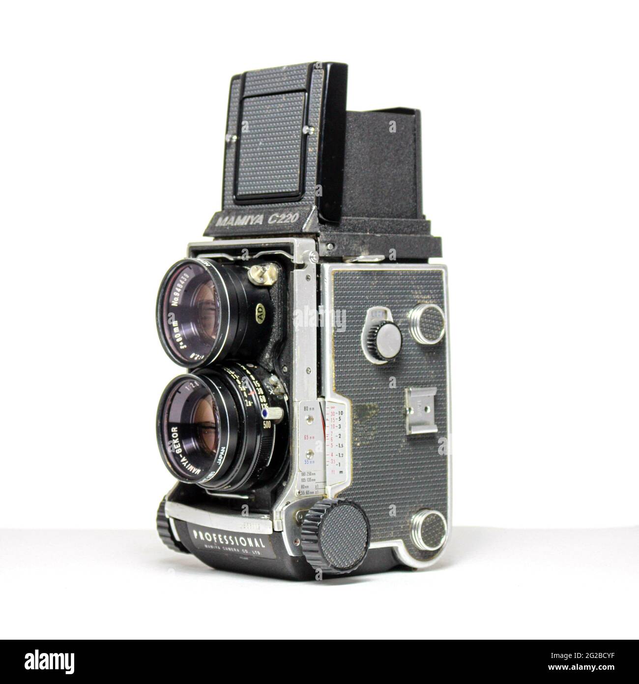 MAMIYA c220 appareil photo reflex à deux objectifs de format moyen. Banque D'Images