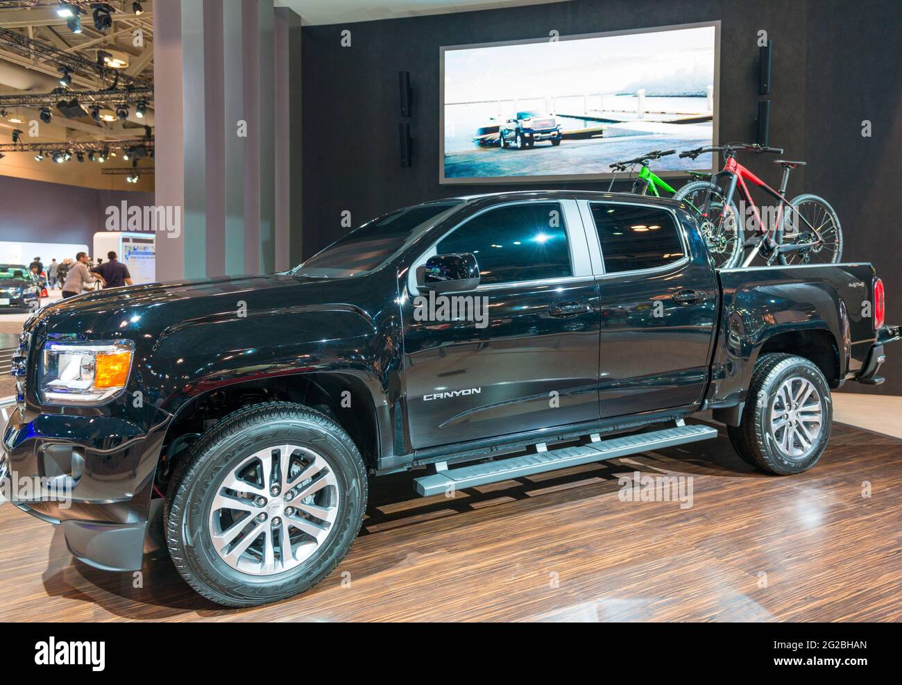 Le Canyon de GMC au salon international de l'auto du Canada, CIAS, est le plus grand salon de l'auto du Canada et l'événement le plus prestigieux au Canada. Ceci Banque D'Images